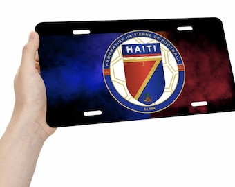 Haitian National Emblem License Plate Patriotic Metal Aluminum.