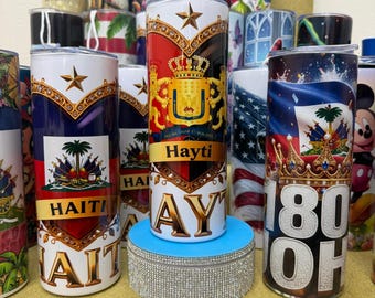 Haiti Flag 20 oz Tumbler - Portable Hayti Bottle