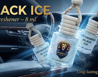 Black Ice Car Freshener 8 ml - Long Lasting Freshness for Your Vehicle (4 UNITS)