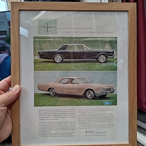 1965 Lincoln Continental  (Ford) car Ad framed