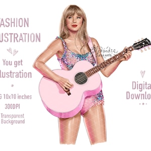 Taylor Illustration Art Print | Hand Drawn Pop Icon Digital Download