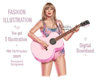 Taylor Illustration Art Print | Hand Drawn Pop Icon Digital Download