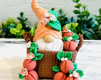Peach Gnome/Summer Vibes/Tiered Tray/Summer Gnome/Summer Decor/Kitchen/Home Decor/Housewarming Gift/Custom/Handmade/Gift for her/Cute