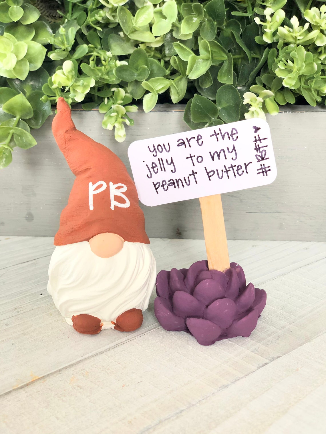 PB & J Best Friend Gnomes Set of 2 Tiered Tray Gnomes with Etsy