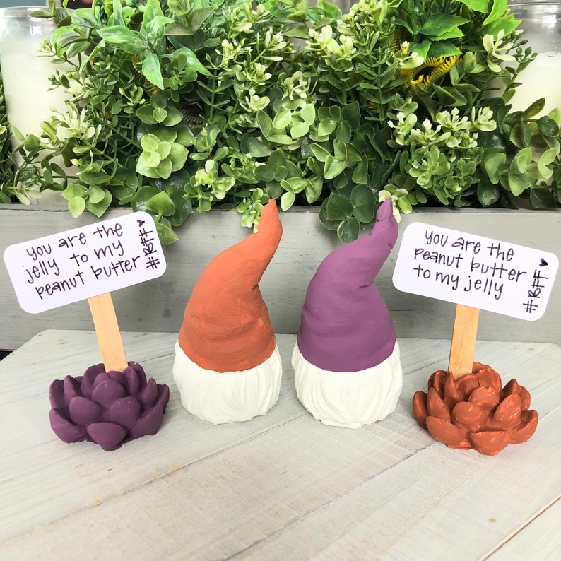 PB & J Gnomes/ Best Friend Gnomes/ Set of 2/ Tiered Tray Etsy