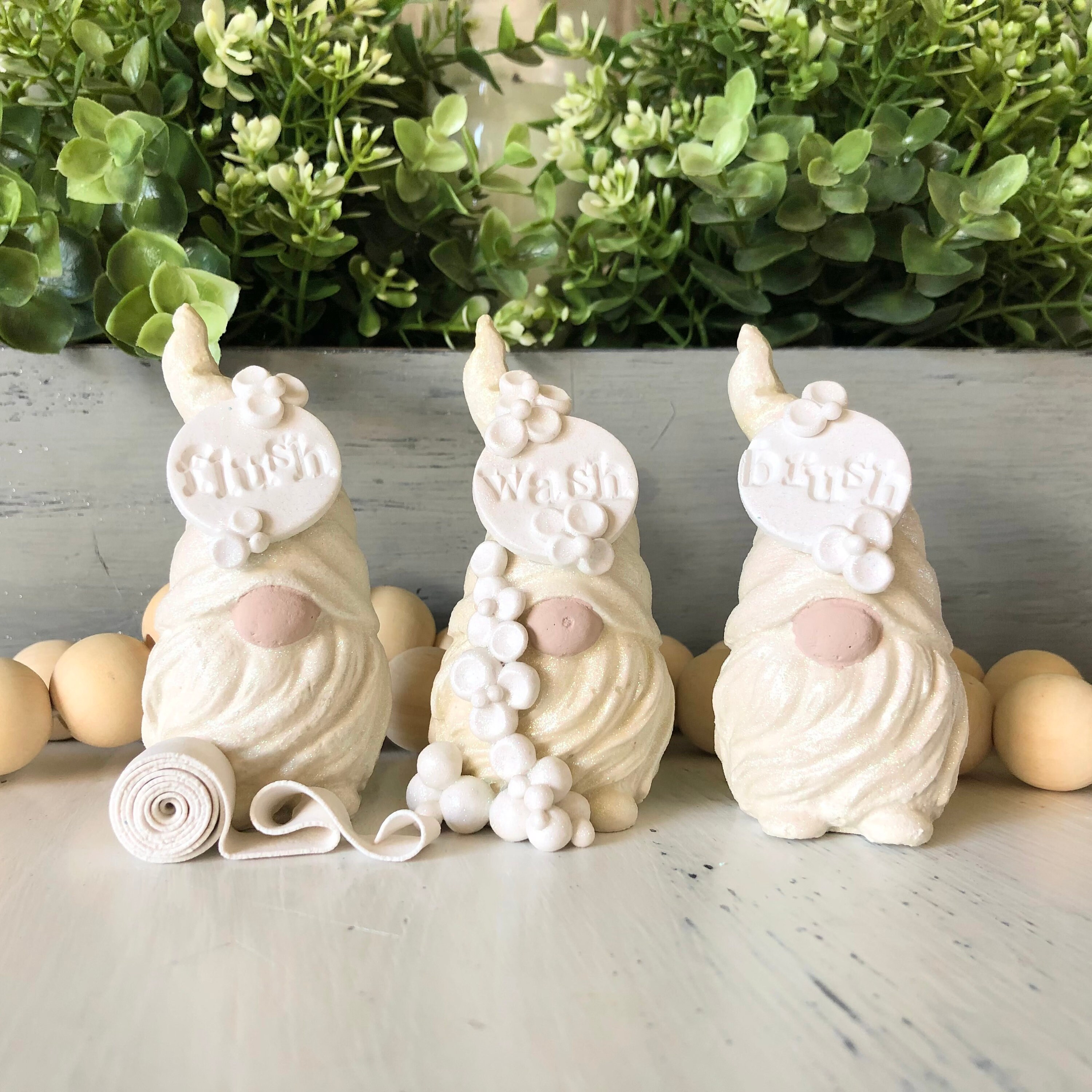 Bathroom Gnomes/ Set of 3/ Flush Gnome/ Brush Gnome/ Wash Etsy UK