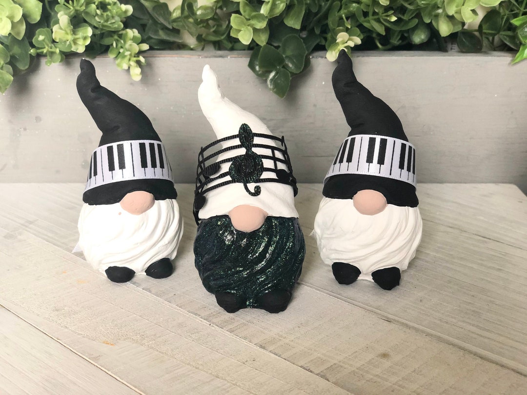 Music Gnomes/ Set of 3/ Musician Gnome/ Tiered Tray Gnome/ Etsy