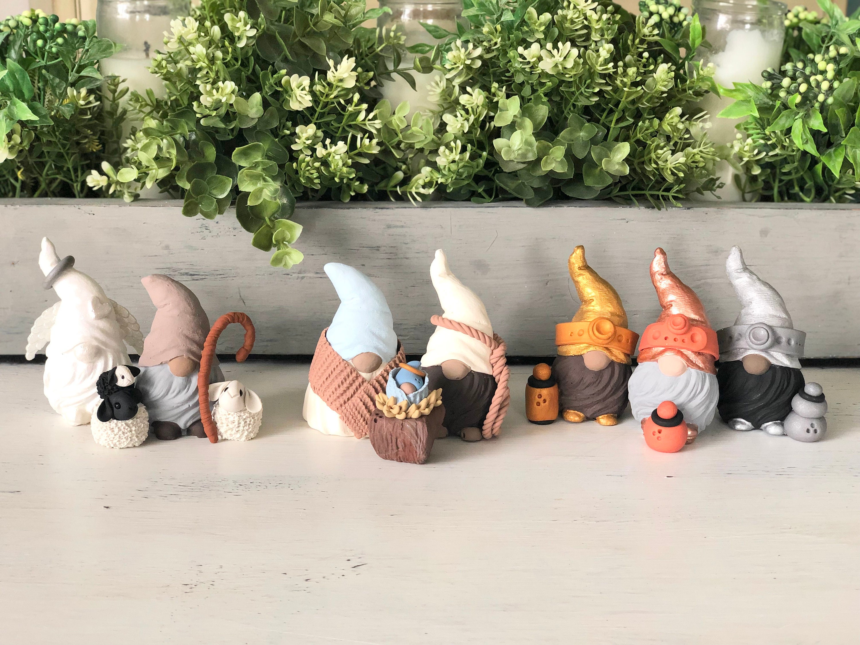 Gnome Nativity Set/ Nativity Decor/ Full Nativity Set/ Set of Etsy