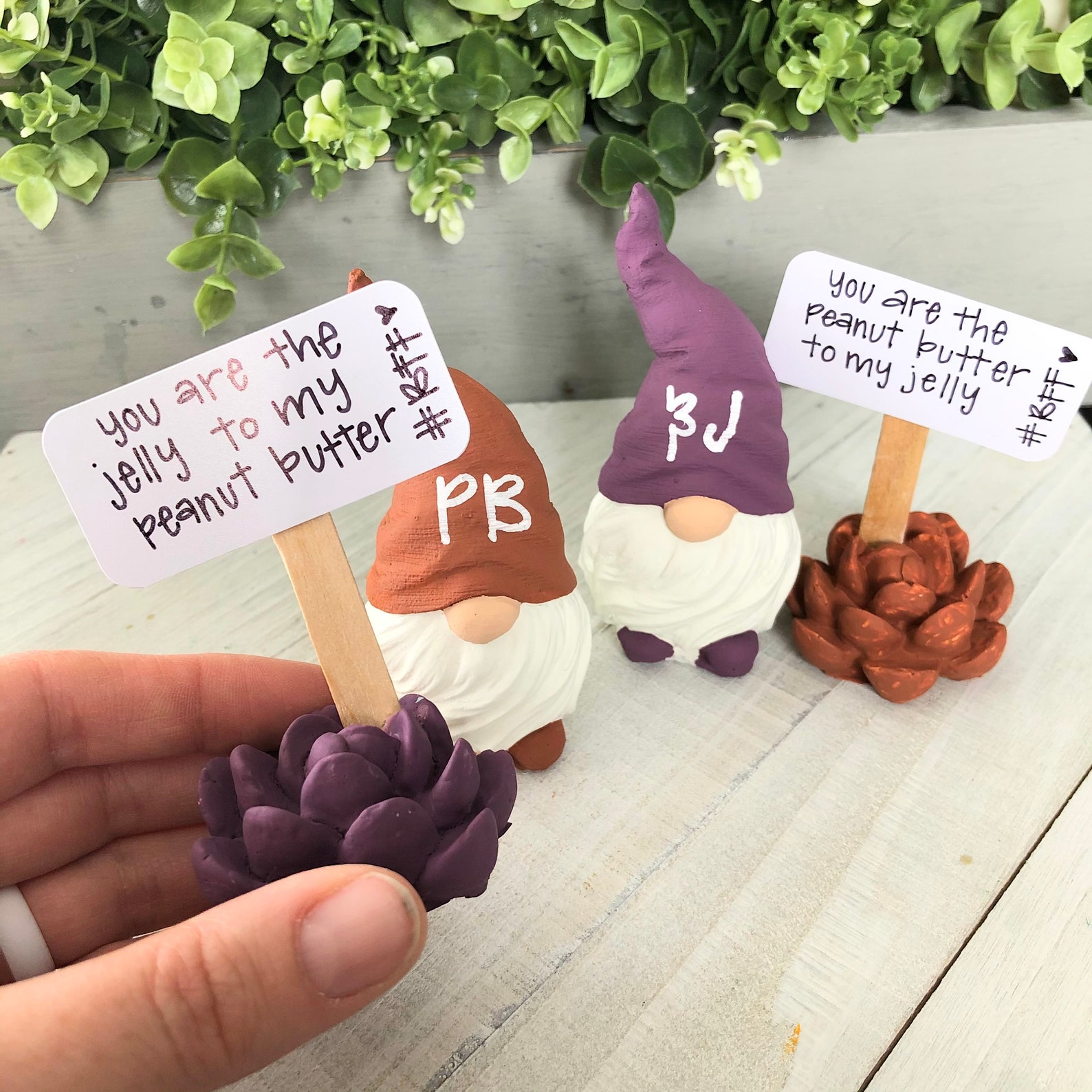 PB & J Gnomes/ Best Friend Gnomes/ Set of 2/ Tiered Tray Etsy