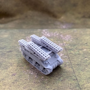 WW2 British Sherman ARK Bridge Layer Tank Model (x3) - 15mm Resin Printed