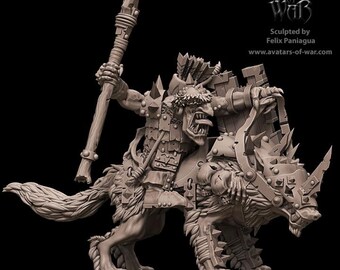 Goblin Boss Wolfrider spear and shield