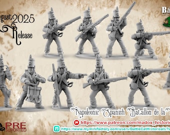 Napoleonic Spanish Battalion De La Muerte Infantry  by BattleCat Miniatures