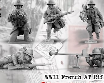 WW2 French At Rifle Team by BattleCat Miniatures