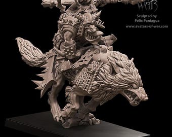 Goblin Boss Wolfrider Spear and Bow