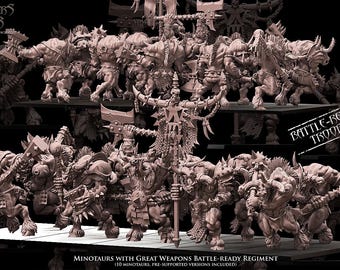 Minotaurs with Great Weapons Battle-Ready regiment  (10 Minotaurs)