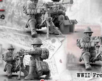 WW2 French HMG Crew  by BattleCat Miniatures