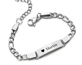 Personalized Baby Name Bracelet, Stainless Steel, Adjustable