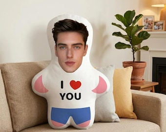 Cojín humanoide personalizado para parejas, muñecos de peluche con cara de novio, almohada personalizada para padre y madre, cojín con foto de tamaño natural.