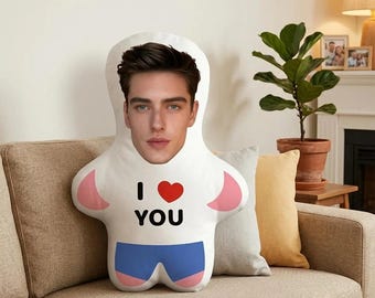 Personalisiertes Foto-DIY-Humanoid-Kissen, Paar-Spielzeug, Puppen, Stofftier-Freund-Gesichtskissen, personalisiertes Vater-Mutter-Lebensgroßes Foto-Kissen