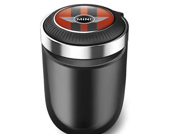 Car Ashtray with Logo – Luxury LED Cup Holder Ashtray, Auto Interior Accessory