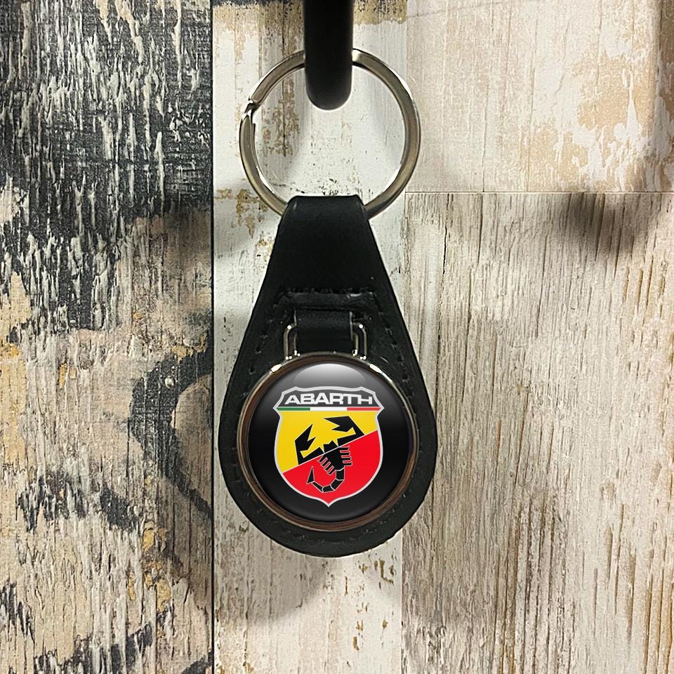 Leather Abarth Keychain: Car Logo Keyring/keyholder Style - Etsy