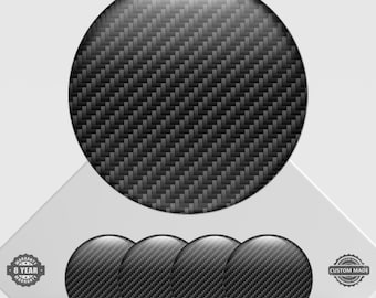 Adesivi in resina epossidica nero carbonio per coprimozzi ruota - confezione da 4 // Cerchi con decalcomanie bombate, la scelta migliore