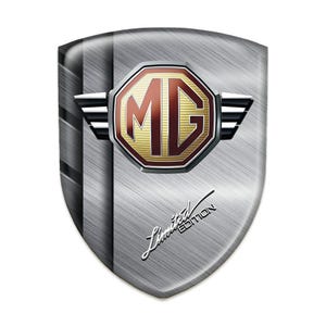 Trimbilsemblem med MG-logotyp – Epoxihartskupolfinish