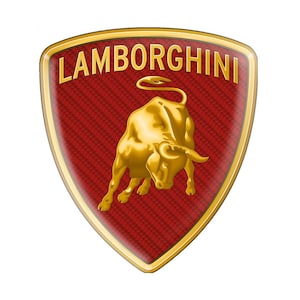 Trimbilsemblem med Lamborghini-logotyp – Epoxihartskupolfinish