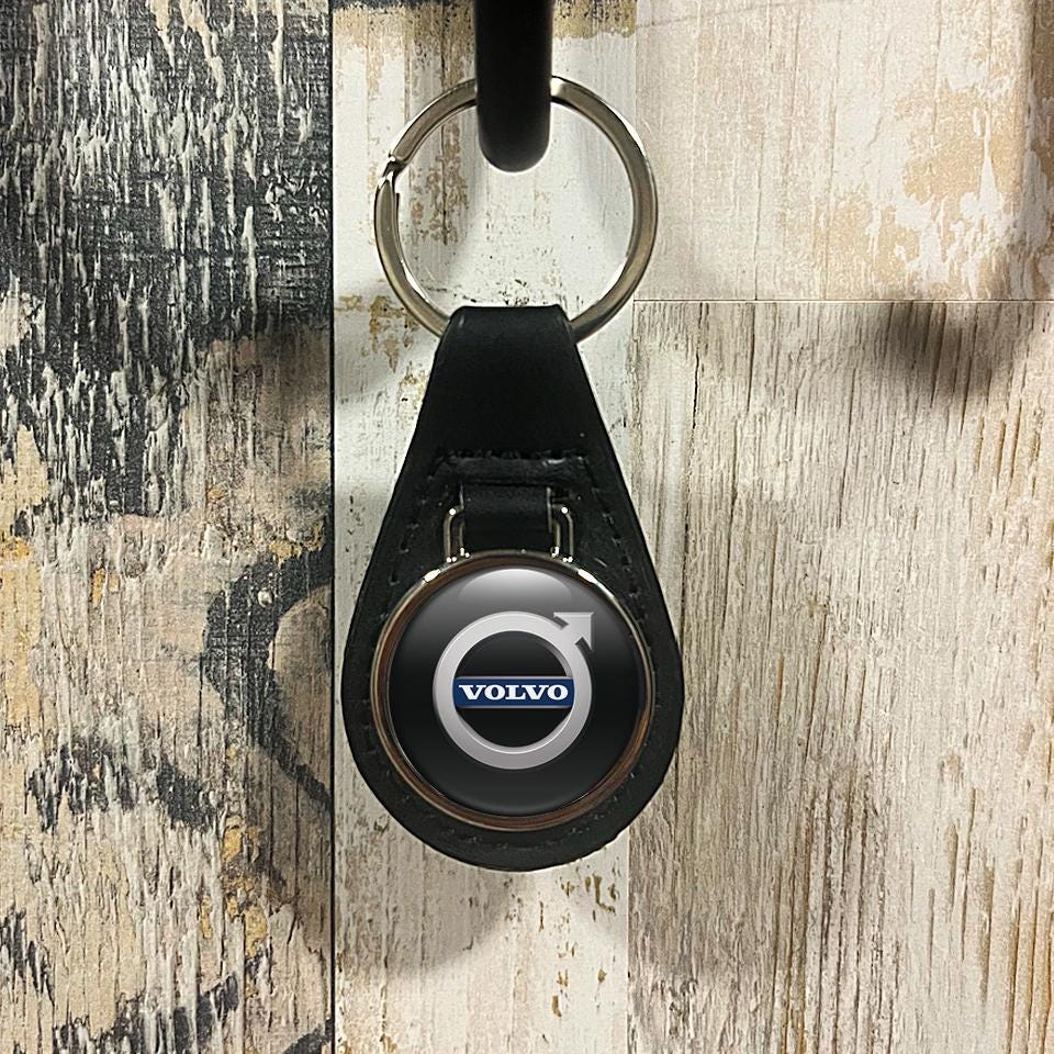 Personalized Leather Volvo Keychain: Car Logo Keyring - Etsy