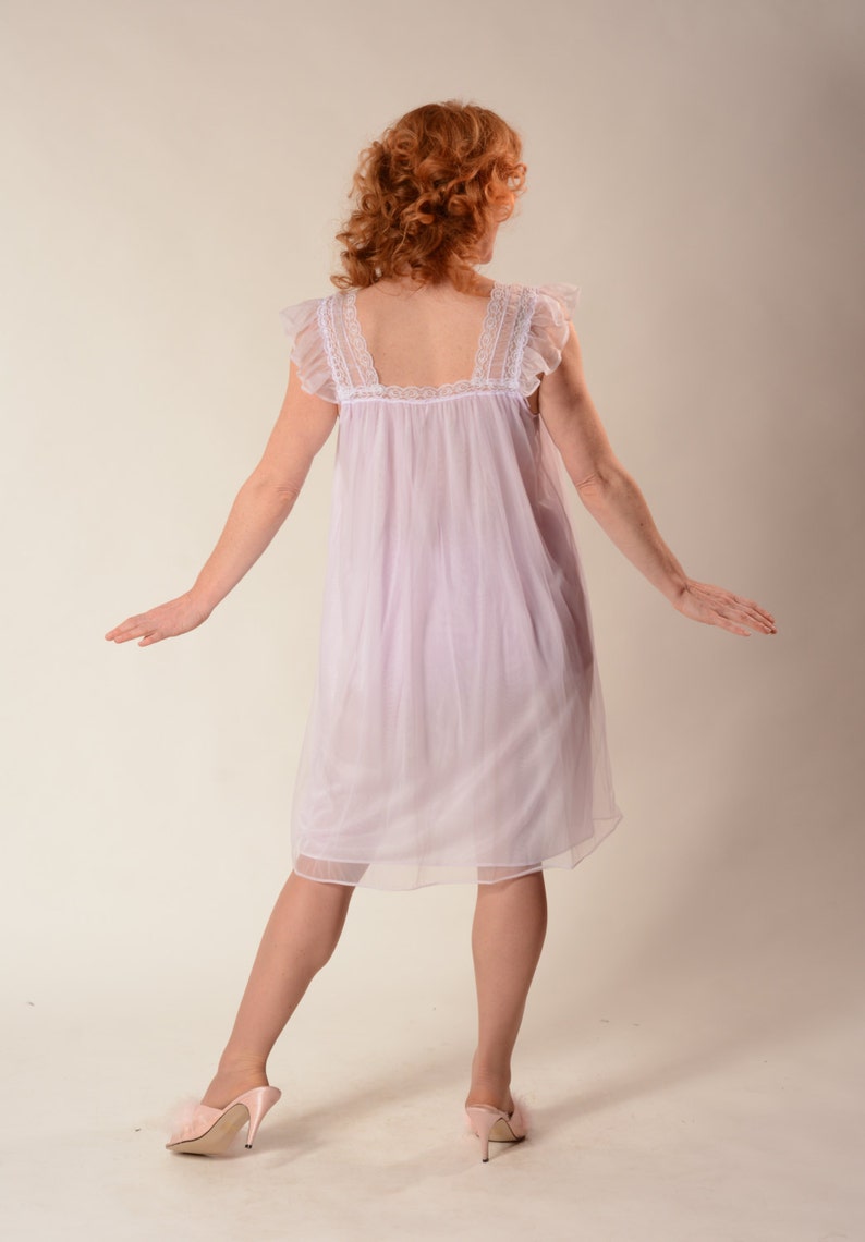 Vintage 1960s Lilac Babydoll Nightgown Nightie Bridal Etsy