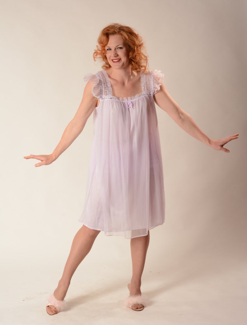 Vintage 1960s Lilac Babydoll Nightgown Nightie Bridal Etsy
