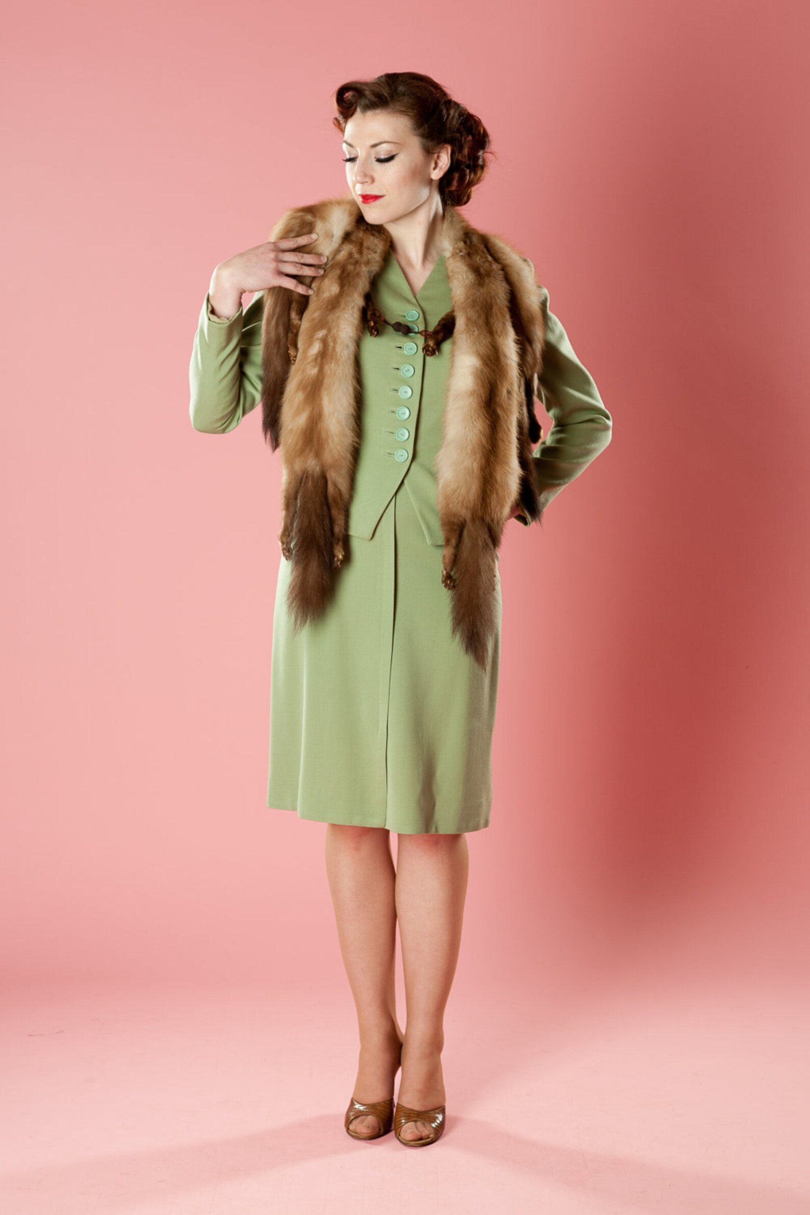 Vintage 1950s Mink Fur Stole Scarf Wedding Wrap Bridal Fall Etsy