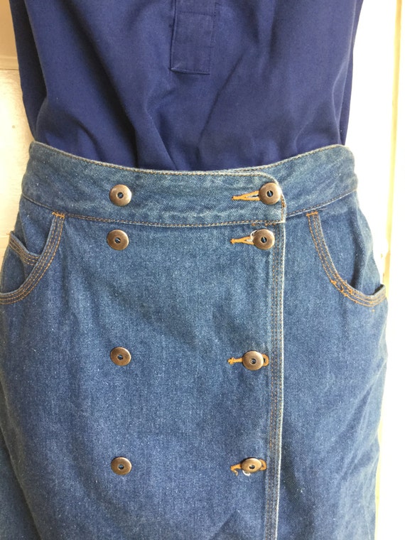 90's denim skirt with double button detail by Adr… - image 2