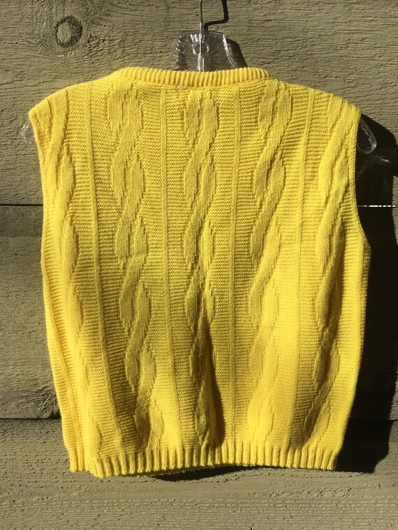 Vibrant yellow sleeveless top/knit/60's - image 3