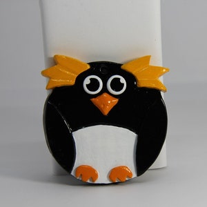 Round Rockhopper Penguin Flat Ornament/ Wall Decor