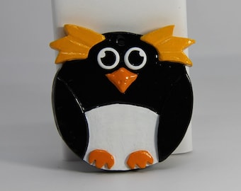 Round Rockhopper Penguin Flat Ornament/ Wall Decor