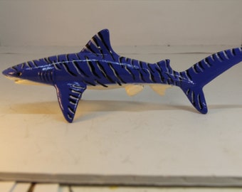 Blue "Tiger" Shark Ornament, 100% Handmade