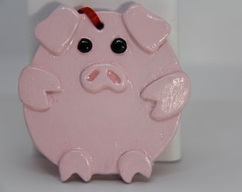 Round Pink Pig Flat Ornament/ Wall Decor
