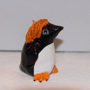 Manchot Adélie Silly Hair - Figurine artisanale