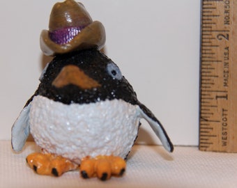 Crazy Cowboy Puff Penguin Figure