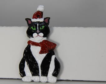 Black and White Cat Flat Ornament/ Wall Decor