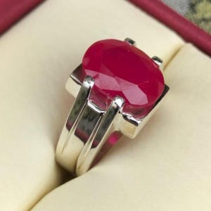 Handmade Sterling Silver 925 Ruby Ring: Yaqoot Stone