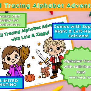 Fall Alphabet Tracing Worksheets: Preschool Handwriting Practice (PDF Download)
