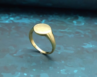 Handmade Brass Signet Ring – Minimalist Unisex Band, Modern Adjustable Jewelry, Customizable Statement Ring, Artisan Gift for Him & Her
