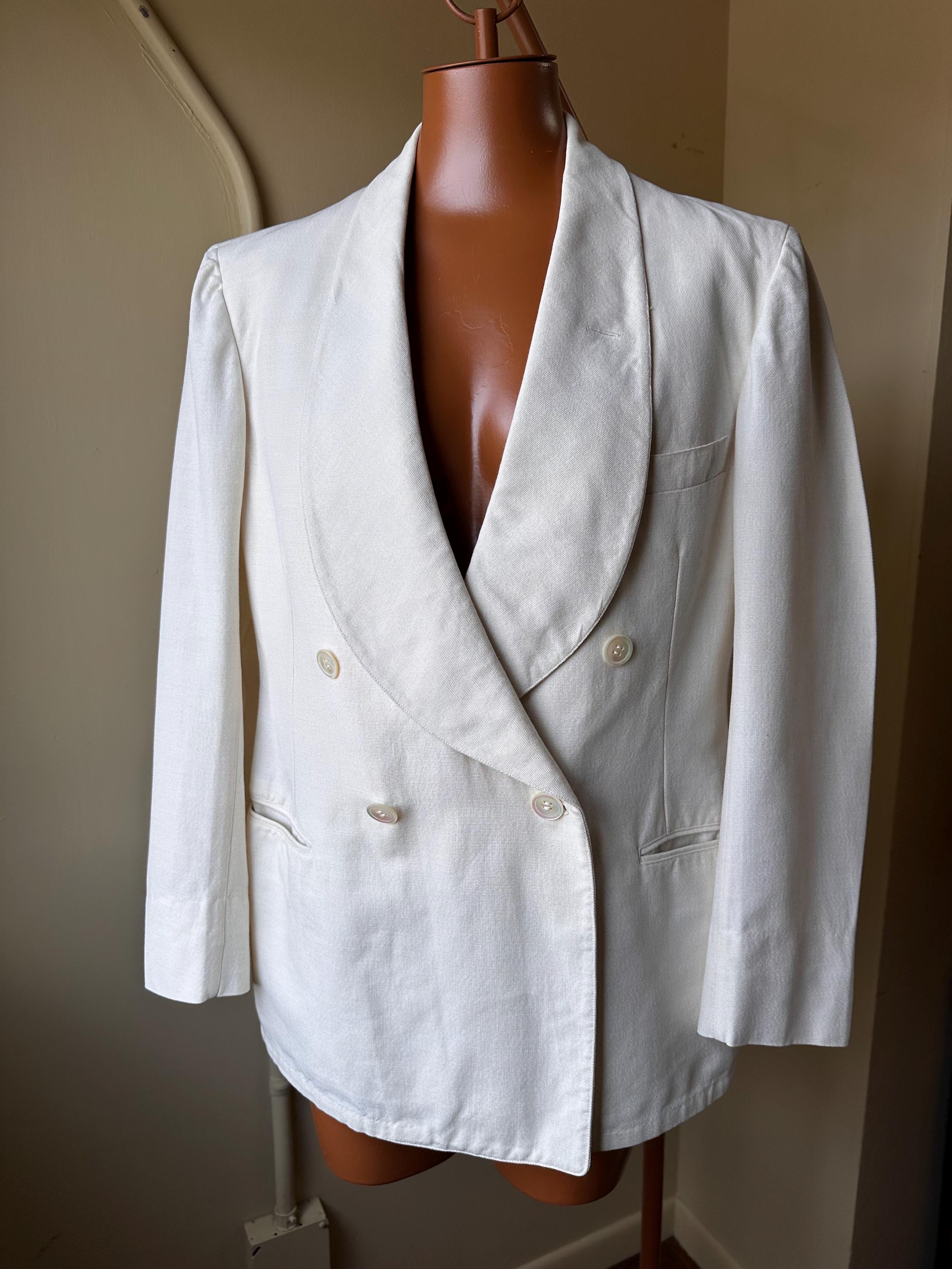1940s Palm Beach Cloth Jacket: Vintage White Summer Coat, Tailored 