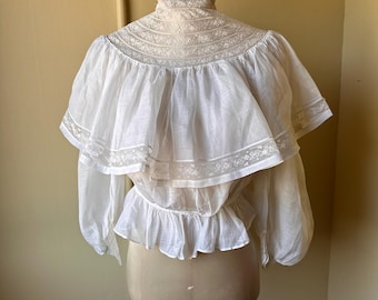 Antique Edwardian Lace Capelet Blouse