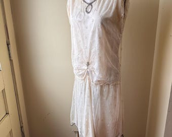 Ivory Beaded Fringe Wedding Dress, 1920s Flapper Gown, Vintage Bride - Etsy