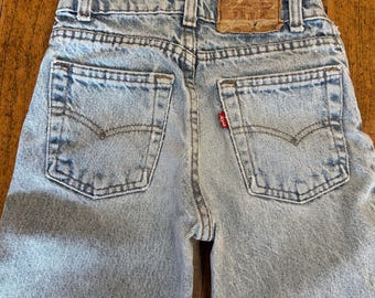 Vintage Kids 90s Light Wash Levi's 554 Orange Tab Denim Jeans Size