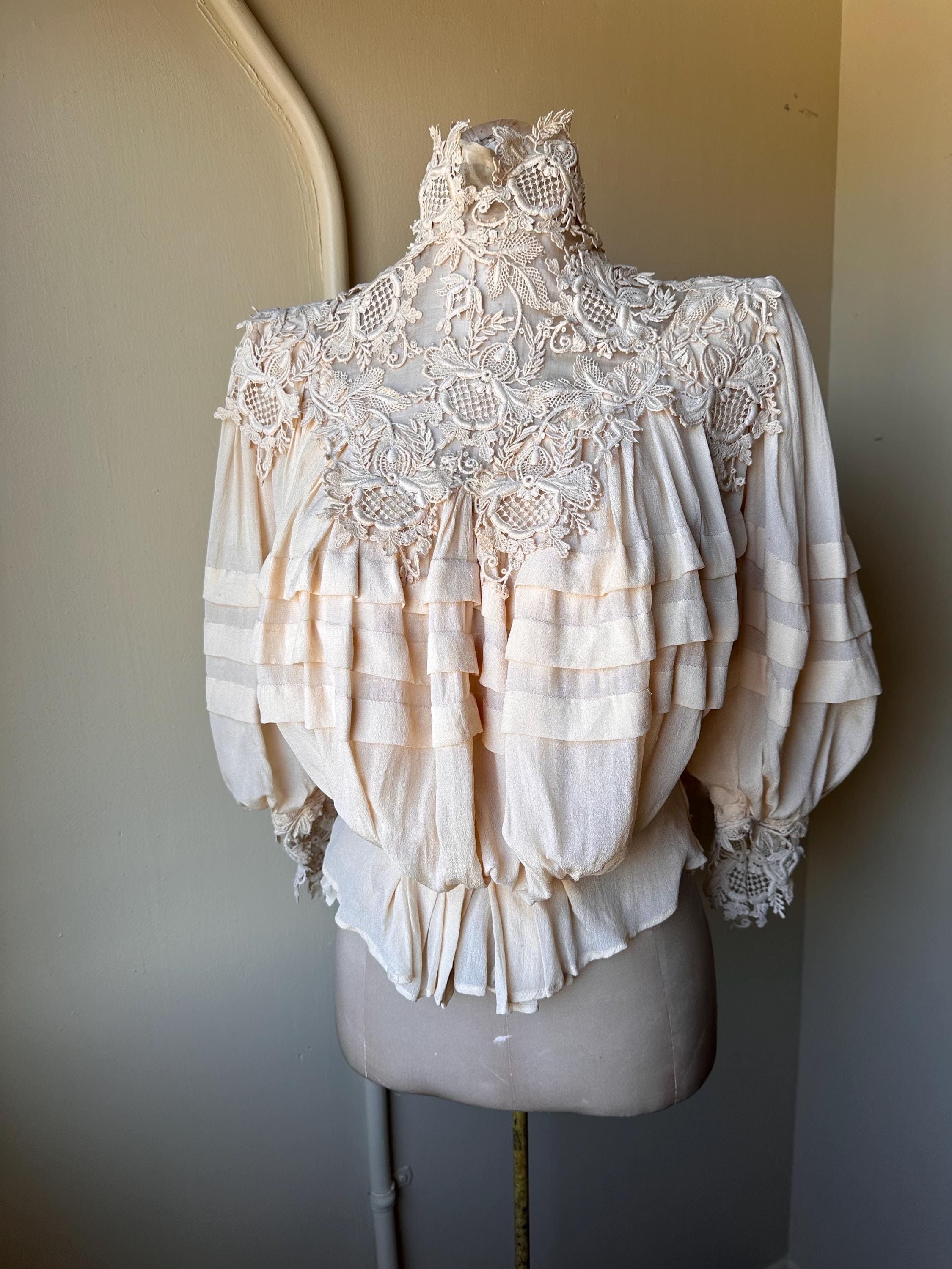 最終価格^ ^♡ヴィクトリア エドワーディアン ブラウス♡フランスアンティーク Edwardian blouse - Etsy 日本