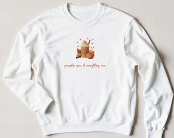 pumpkin spice & everything nice cozy sweater autumnal sweater